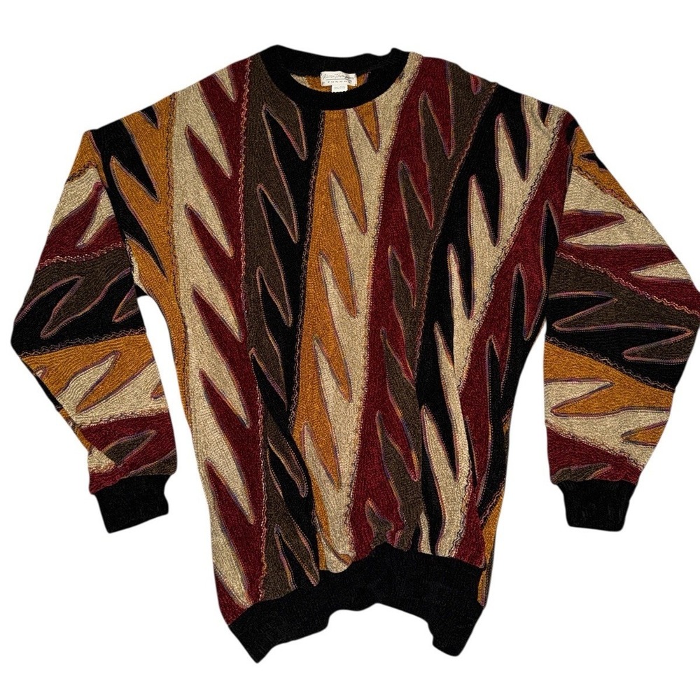 Norm Thompson Tundra Mens Sz XXL Knit Sweater 3D Knit Biggie Multicolor Y2K